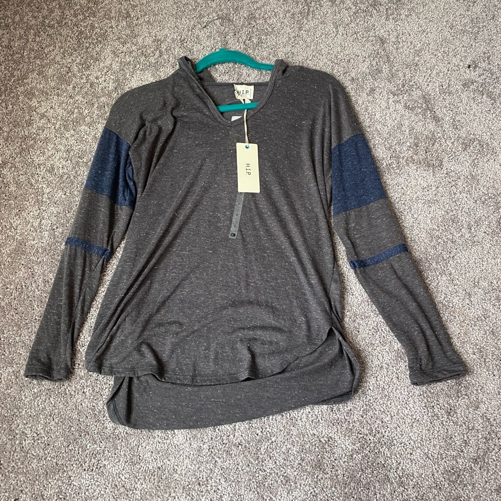 Hooded long sleeve top